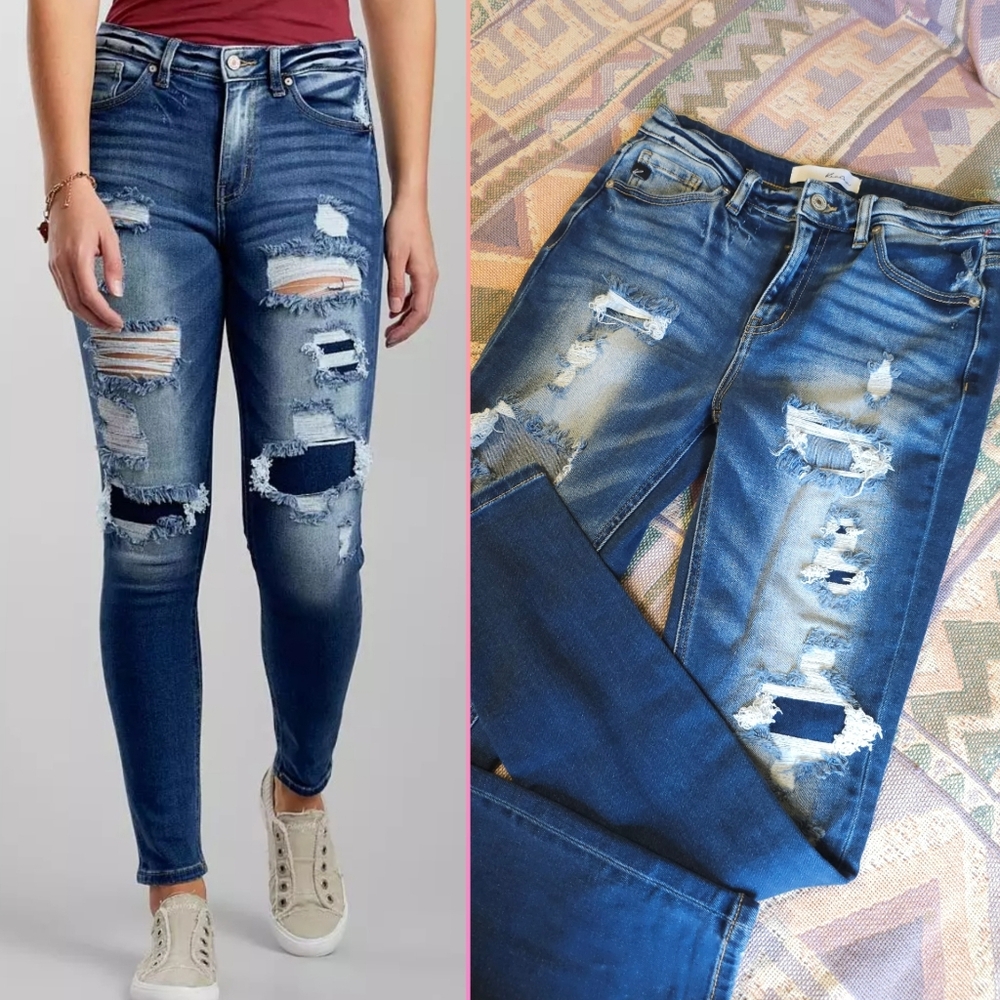 KanCan High Rise Ankle Skinny‎ Distressed Jeans Women's Size 27